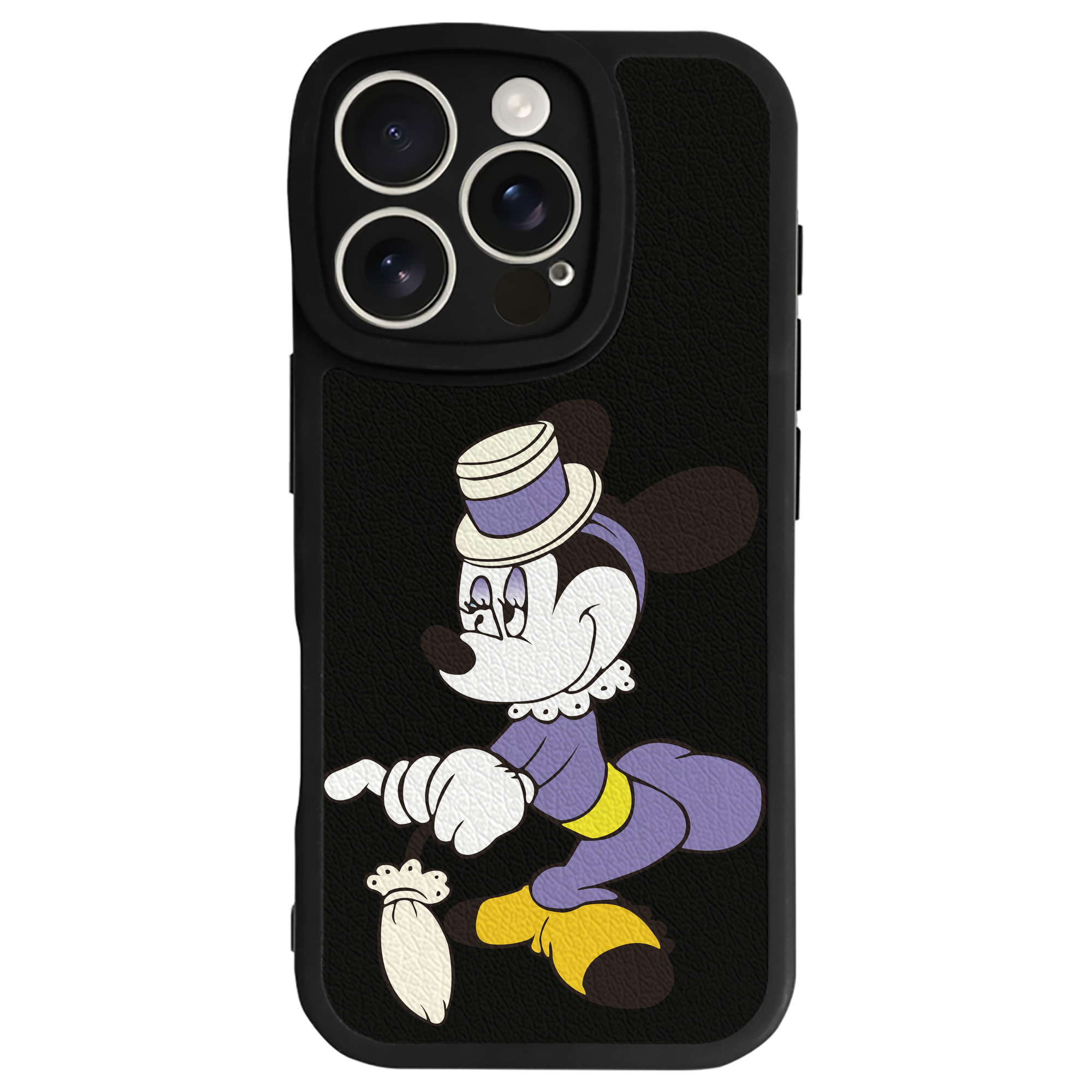 （画像用） ミッキーマウス Mickey Mouse 【iPhone 16シリーズ対応】シリコンスマホケース（レザー調） 材質：シリコン